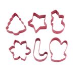 Wykrawacz nierdzewny do ciastek mix świąteczny 6 sztuk czerwony