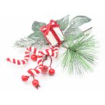 Gałązka ozdobna z jarzębiną i prezentem 23 cm