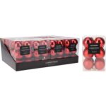 Bombka plastikowa 6 cm 12 sztuk mix czerwony