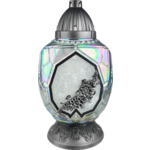 Znicz S5 cristal 18 x 34 cm 66 h 180 g złoty/srebrny