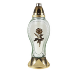 Znicz szklany L 1750 róża 28,5 x 13 cm 45 h 150 g złoty