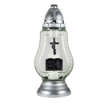 Znicz szklany L 2710 29,5 x 15,5 cm 45 h 150 g srebrny