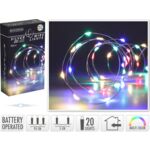 Drut srebrny 20 LED 95 cm multikolor