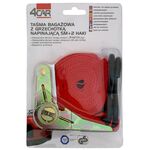 Pas grzechotka + 2x hak 5m/25mm (TÜV GS) 4Car
