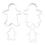 Wykrawacz nierdzewny do ciastek ludzik 4 sztuki srebrny