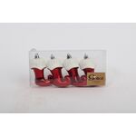 Bombka plastikowa skarpeta 8 cm 4 sztuki czerwony