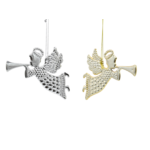 Zawieszka plastikowa anioł 10 cm srebrny / złoty