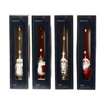 Czubek na choinkę szklany Św. Mikołaj / bałwan 5 x 25 cm mix