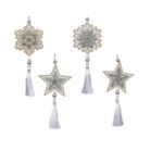 Zawieszka z frędzlami i koralikami 21 x 9 cm mix kształtów