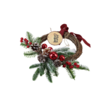 Wianek bożonarodzeniowy z szyszkami jarzębiną i bombkami 30 cm