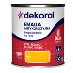 Emalia antykorozyjna Bezpośrednio na rdzę Żółty połysk 0,65 l Dekoral
