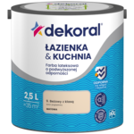 Farba lateksowa o podwyższonej odporności ŁAZIENKA & KUCHNIA Beżowy z klasą 2,5 l Dekoral