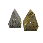 Domek ceramiczny 10,4 x 8,6 x 14,4 cm złoty / srebrny