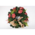 Wianek dekorowany kalia czerwony