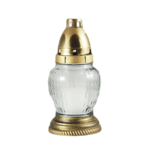 Znicz szklany 18 cm złoty