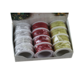 Sznurek dekoracyjny 300 cm czerwony / srebrny / złoty