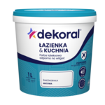 Farba lateksowa odporna na wilgoć ŁAZIENKA & KUCHNIA Śnieżnobiała 1 l Dekoral