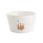 Salaterka reliefowana złote choinki 12,8 cm