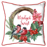 Poduszka świąteczna 45 x 45 cm wieniec
