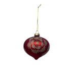 Bombka szklana dekorowana 8 cm czerwony