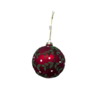 Bombka szklana dekorowana brokatem 8 cm wzór 1