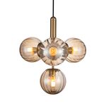 Lampa wisząca Ravena 4 x E27 bursztynowy