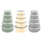 PojemnikI emaliowane z pokrywką 10-18 cm gładkie mix