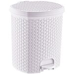 Kosz na śmieci z pedałem Tjark "rattan-style" 21 l nordic white