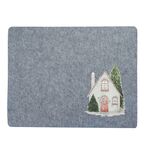 Podkładka filcowa 45 x 35 cm dom szary / beżowy