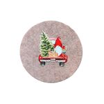 Podkładka filcowa pod kubek 10 cm auto szary / beżowy 4 sztuki