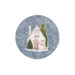 Podkładka filcowa pod kubek 10 cm dom szary / beżowy 4 sztuki