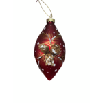 Bombka szklana dekorowana szyszki 12 cm czerwony