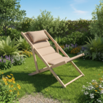 Leżak z zagłówkiem Soft 115 x 58 x 78 cm taupe