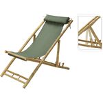 Leżak bambusowy 112 x 60 x 80 cm oliwkowy