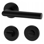 Klamka UNO czarna na okrągłym szyldzie do WC Italian Line