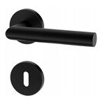 Klamka UNO czarna na okrągłym szyldzie na klucz Italian Line