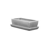 Donica ceramiczna Kaktusiarka Kwadrat Mały z podstawką R2224 29,5 x 13,5 cm szary