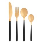 Komplet sztućców Noble Gold black 24 elementy w pudełku folk