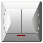 Łącznik dwugrupowy, AKCENT (Biały), świecznikowy z podświetleniem