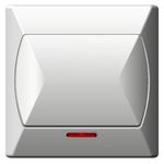 Łącznik jednobiegunowy z podświetleniem AKCENT biały