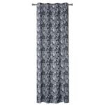 Zasłona z kółkami MALMOS 140 x 260 cm biało-czarny