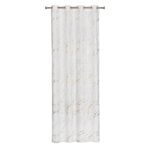 Zasłona z kółkami STORM 140 x 260 cm, kolor biały/złoty