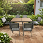 Zestaw ogrodowy Spark 6 krzeseł + stół 150 x 89,5 cm