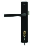 Klamka z szyldem ocynk czarny Polbram