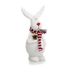 Figurka ceramiczna Renifer 14 cm biały