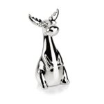 Figurka ceramiczna Renifer 15 cm srebrny