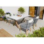 Zestaw Riviera stół i 4 fotele szaro-brązowy