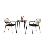 Zestaw Harmony stolik i 2 fotele czarno-brązowy