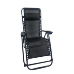 Fotel z podnóżkiem czarny 175 x 65 cm