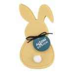 Komplet etui filcowe na sztućce zając 15 x 8,5 cm żółty 4 sztuki